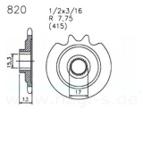 Ketten Ritzel CS50/25 CX50/25 Hai50/25 usw Typ448 und andere