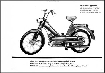 Ersatzteilkatalog Typ442 Automatic Mofa Moped