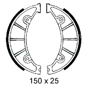 Bremsbackenpaar 150x25 Passend für GTS50 Typ529 KS50 Ks80 Typ530 usw