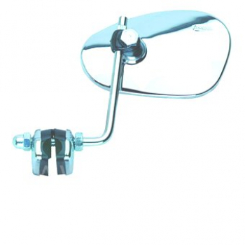Beinschutzspiegel, Stahl, verchromt Stange 7 mm, verzinkt, Klemmschelle mit Kunststoffeinlage