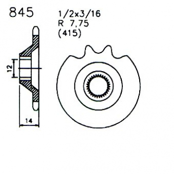 Ketten Ritzel Mokick Typ515 Typ517 Typ448 Typ561 usw.