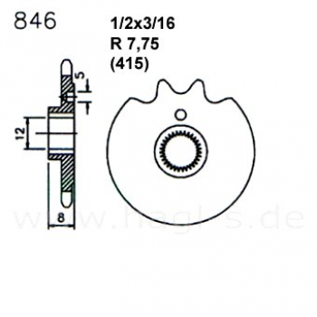 Ritzel 14 Zähne 846 14