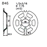 Kettenrad 43 Zähne GTS50WC CS50 M310 Typ540 Typ448