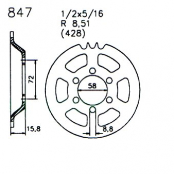 Kettenrad    39 Z KS125 Ks175 Typ521