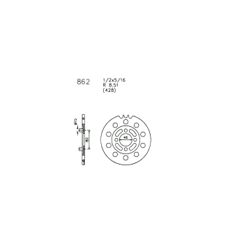 Kettenrad 46z SX80 Typ540