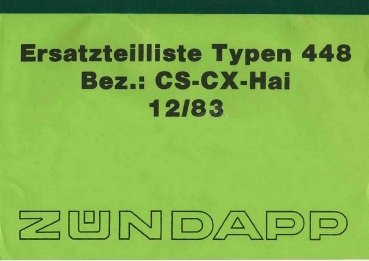 Ersatzteilkatalog Typen 448