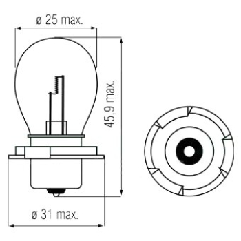 6V T 15W - P26S Haupscheinwerfer 15W