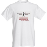 Tshirt mit Sponsoraufschrift Fahrzeug und Logo
