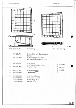 Ersatzteilkatalog  Typ 447 aus 12/1977