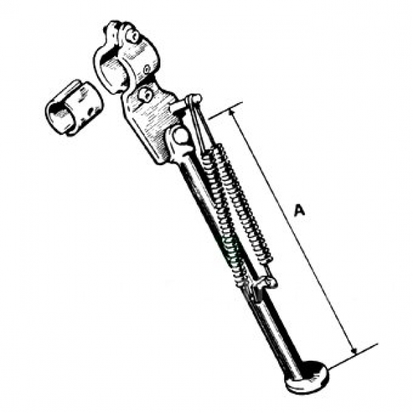 Seitenständer universal verwendbar A= 290 mm lang mit automatischem Rückklappsystem