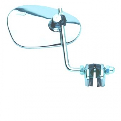 Beinschutzspiegel, Stahl, verchromt Stange 7 mm, verzinkt, Klemmschelle mit Kunststoffeinlage