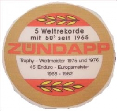 Abziehbild   "Zündapp 5 Weltrekorde etc"