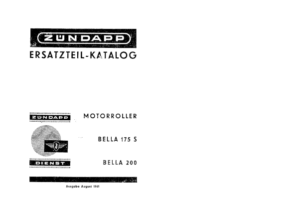 Ersatzteilkatalog Bella 175S und 200S