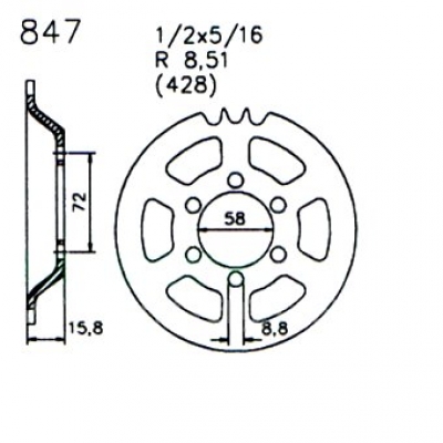 Kettenrad KS80 Typ530 Typ537 Typ540 usw.