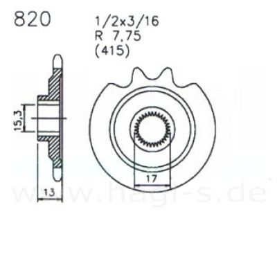 Ketten Ritzel CS50/25 CX50/25 Hai50/25 usw Typ448 und andere