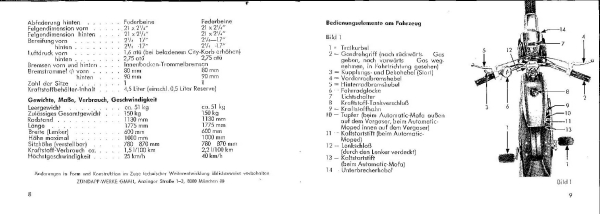 Bediehnungsanleitung Typ442 Automatic Mofa Moped