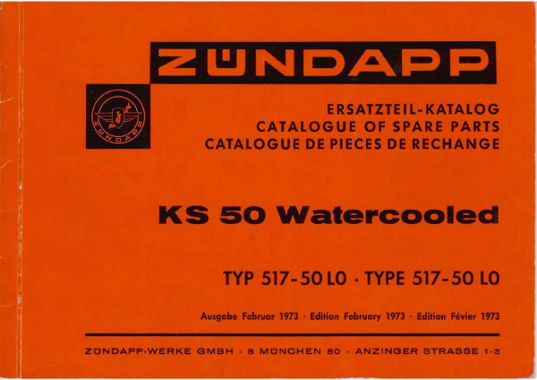 Ersatzteilkatalog Typen 517 KS50 C50 usw. alle Typen