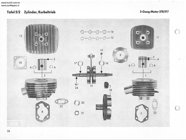 Ersatzteilkatalog Typen 517 KS50 C50 usw. alle Typen