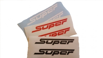 Abziehbild SUPER in  schwarz,weis oder rot RS50 Typ561 2er Set