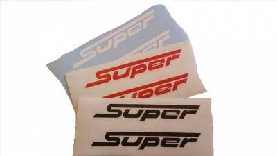 Abziehbild SUPER in  schwarz,weis oder rot  RS50 Typ561 2er Set