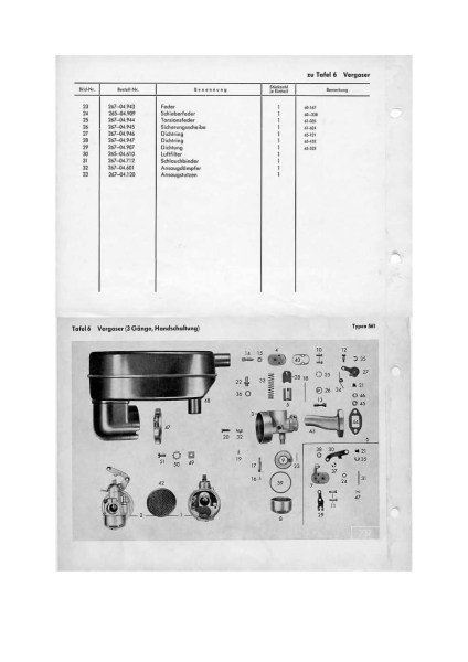 Ersatzteilkatalog  Typ  561 alle Typen 003 004 005 006 007 1964-1983
