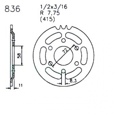 Kettenrad KS80 Typ530 Typ537 Typ540 usw.