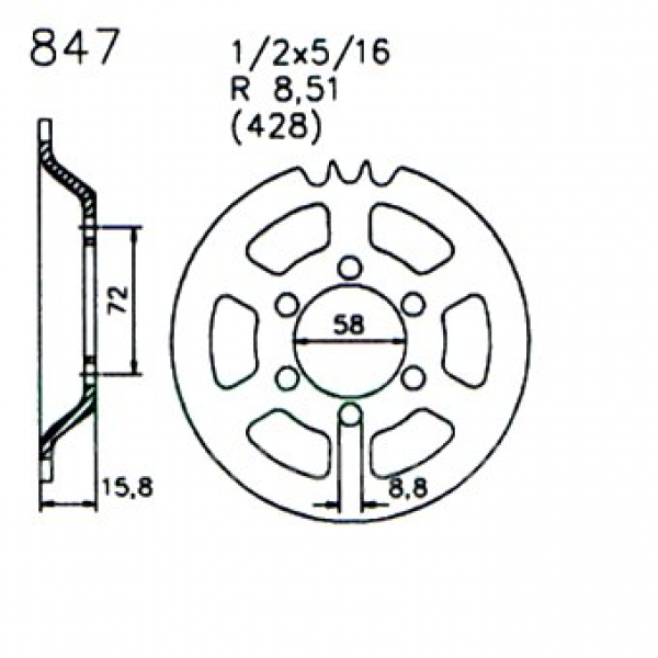 Kettenrad    39 Z KS125 Ks175 Typ521