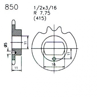 Ketten Ritzel CS50/25 CX50/25 Hai50/25 usw Typ448 und andere