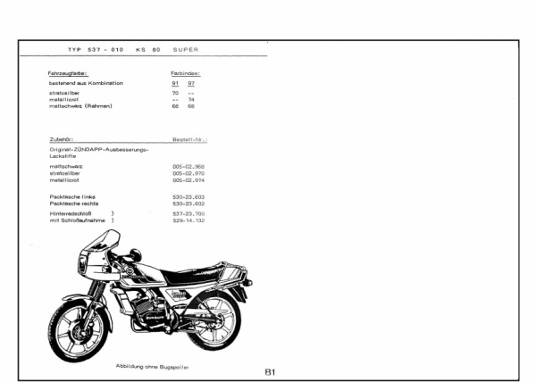 Ersatzteilkatalog Typen 537
