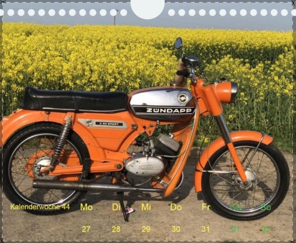 ZÜNDAPP Wochenkalender 2026 14x17cm