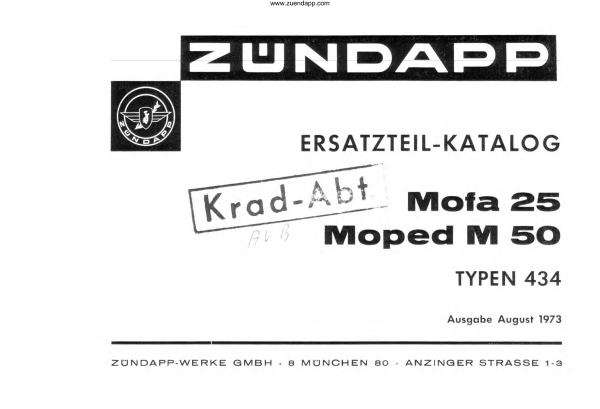 Ersatzteilkatalog Bergsteiger M50 M25 Typ 434