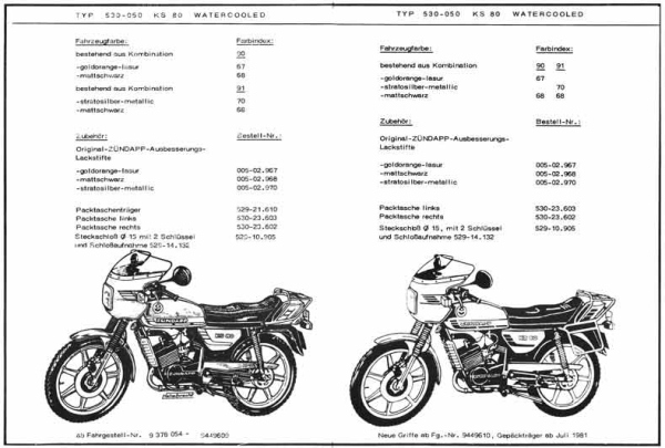 Ersatzteilkatalog Typen 530/KS80