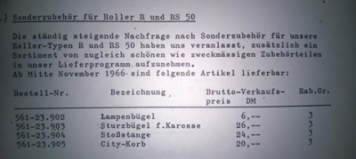 Kotflügelbügel Stossstange Zierbügel für R50 Rs50 Typ561