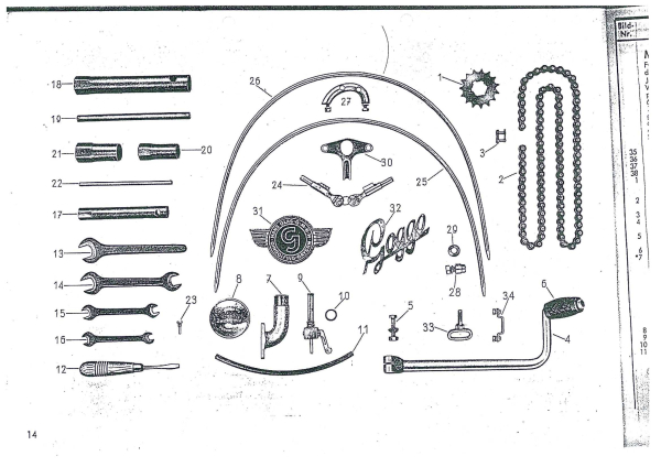Ersatzteil Katalog Goggo Roller (alle Typen)