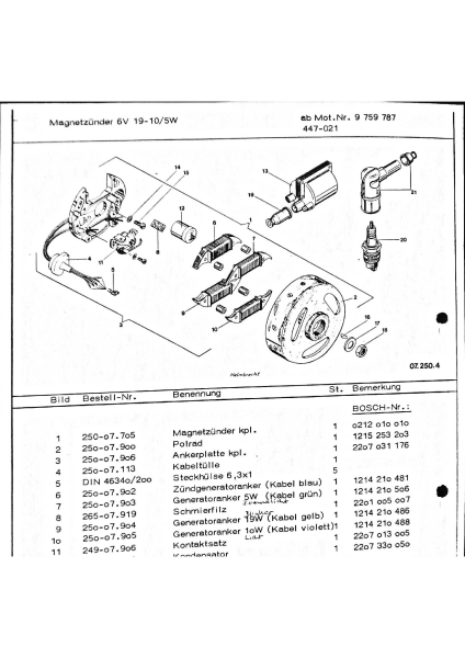 Ersatzteilkatalog  Typ 447 aus 12/1977
