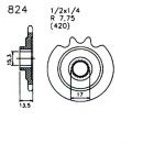 Ritzel  17 Zähne 824 17   1/2 x 1/4 RS50 Typ561 usw.